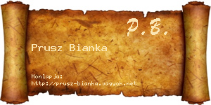 Prusz Bianka névjegykártya